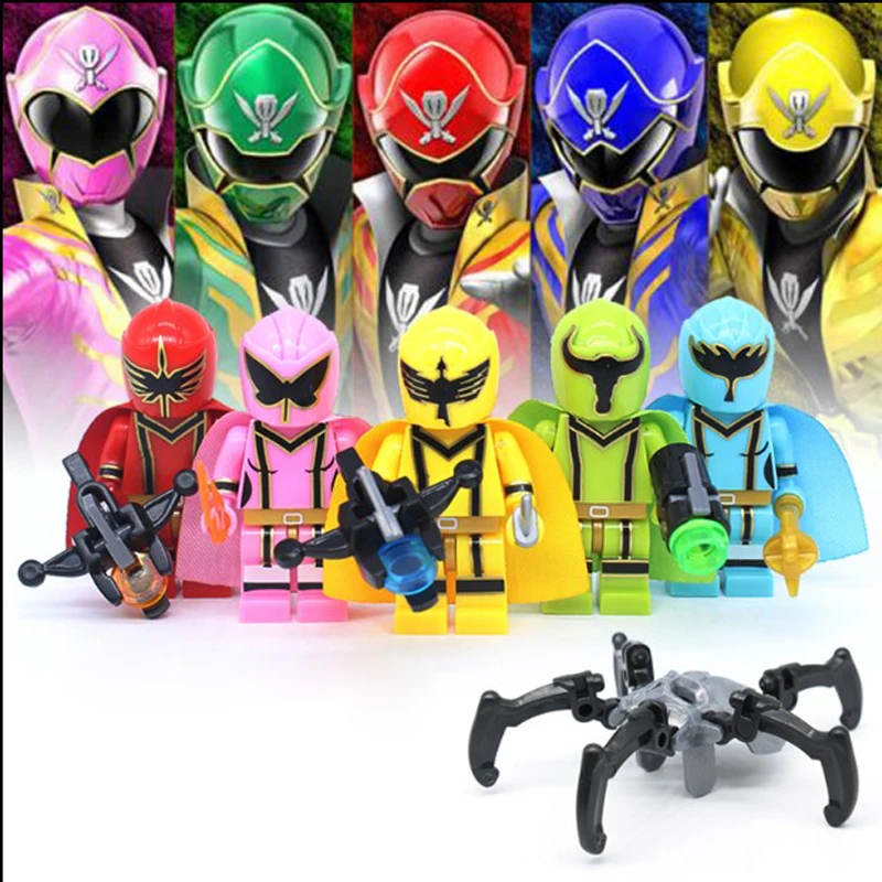 

5 Pcs/bag Super Sentai Anime Power Ranger Super Action Figures Battle Power Ranger Building blocks Kid Gift Toy