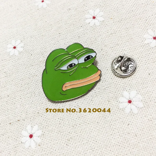 20pcs sad frog lapel pin and brooches green custom enamel pins