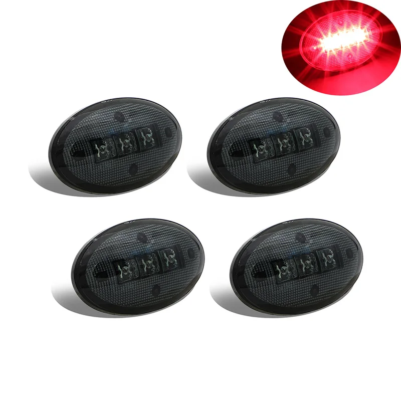 

12V Truck Trailer Pickup Side Marker Lights 3LED Red Yellow Clearance Lamp for Ford 4Pcs