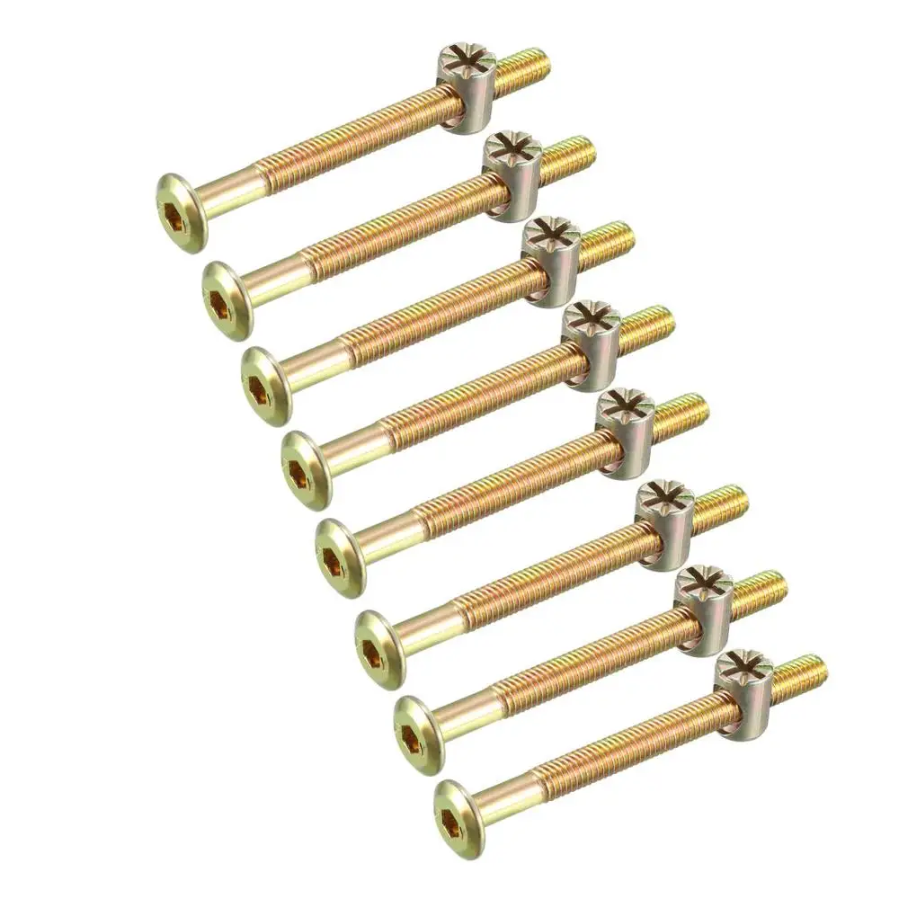 

uxcell 8sets M6x70mm M6x75mm M6x80mm M6x85mm Furniture Bolt Nut Set Hex Socket Screw with Barrel Nuts Phillips-Slotted