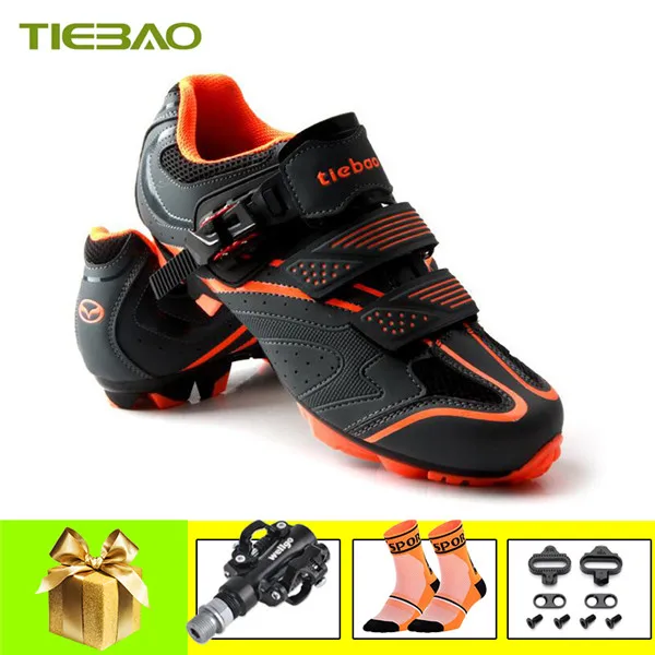 TIEBAO mtb обувь мужские и женские самозакрывающиеся дышащие zapatillas ciclismo mtb SPD педали обувь для велоспорта кроссовки для горного велосипеда - Цвет: Pedals for 1413 O