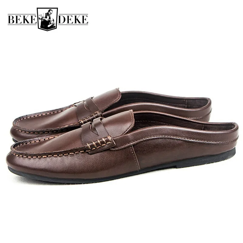 Download Designer Slip On Shoes Men Genuine Leather Breathable ...