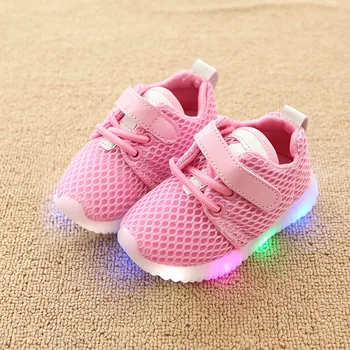 

New children's casual sports shoes breathable boys and girls LED sports shoes children's shoes