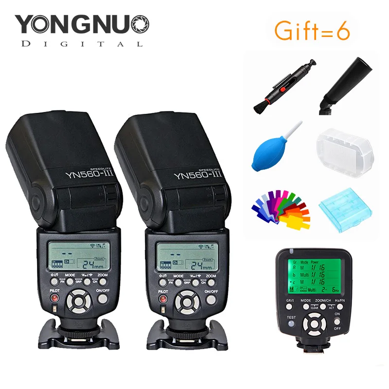 

yongnuo 2 pieces YN560III 5600k Speedlite + YN560-TX Wireless Flash Controller and Trigger For Canon Nikon DSLR Cameras