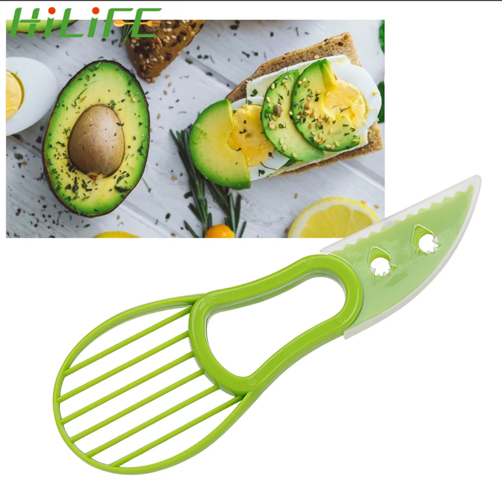 

HILIFE 3 in 1 Avocado Slicer Fruit Cutter Kitchen Tools Pulp Separator Multi-function Gadgets Kitchen Accessories