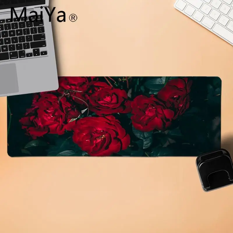 LockEdge 30X90cm MaiYa розы цветок модный коврик для мыши геймерская игра коврики противоскользящие прочные силиконовые компьютерные коврики - Цвет: LockEdge 30X90cm