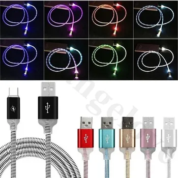 

1M 3ft LED Light 8pin USB Type C High Speed Sync Data Cables for iphone x 8 7 6 6s plus 5 5s