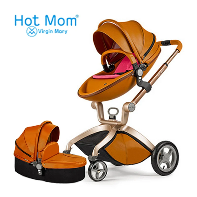 

Hotmom baby stroller Eco-leather 2 in 1 light weight four shock absorbers Russia free shipping