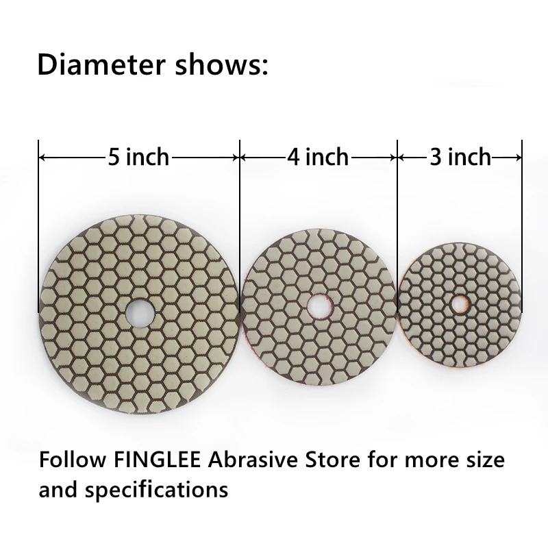 7 шт. 3 дюйма/80 мм, 4 дюйма/100 мм Угловая шлифовальная алмазные гибкие сухой полировальником Гранит бетона Мрамор польский инструменты для