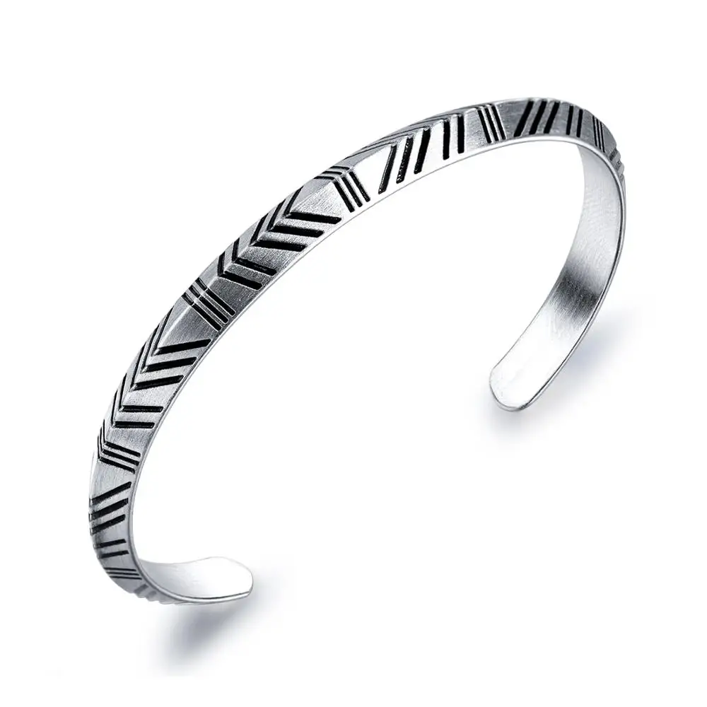 

Men Statement Cuff Bracelets Bangles Stainless Steel Black Silver Color Fashion Jewelry New Arrival Dropshipping GH943