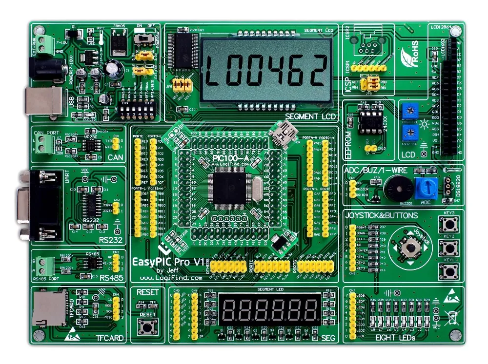 

EasyPIC Pro learning development board dsPIC PIC32 PIC24 with dsPIC33FJ128GP510
