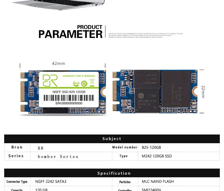 BR m.2 ssd 2242 sata 3 m2 60 ГБ 120 ГБ 128 ГБ 240 ГБ 256 ГБ внутренний ssd жесткий диск 120 Гб hdd диск для ноутбука