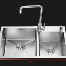 Ручная раковина двойной толстый 304 раковина из нержавеющей стали смесительный клапан раковина кухонная раковина, блюдо раковина бассейна пакет LU4259
