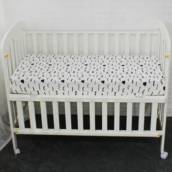 

Baby Crib Fitted Sheet Pure Cotton Cute Pattern Cot Bed Sheets Newborn Baby Bedding Soft Mattress Cover Protector Two Size