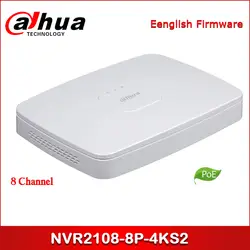 Сетевой видеорегистратор Dahua POE NVR NVR2108-8P-4KS2 8-канальный сетевой видеорегистратор Смарт 1U 8PoE Lite 4K H.265 Сетевой Видео Регистраторы