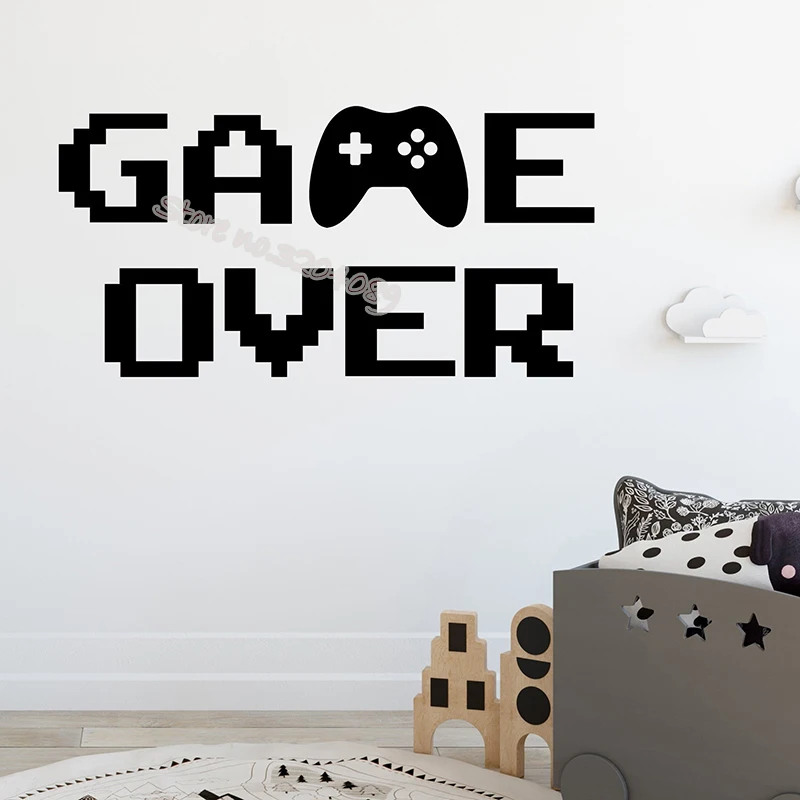 Игры Over стены Стикеры видео игры для мальчиков комната Наклейка стена игровой
