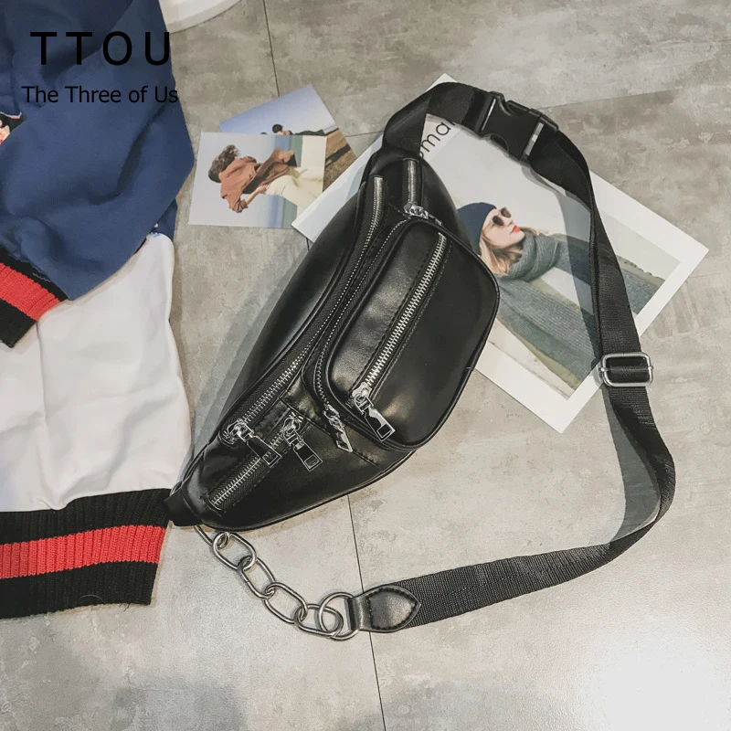 TTOU Fashion Women Waist Bag Casual Pu Leather Chain Bananka Bags Zipper Chest Waist Bags Travel Chest Bag Fanny Waist Pack TTOU Fashion Women Waist Bag Casual Pu Leather Chain Bananka Bags Zipper Chest Waist Bags Travel Chest Bag Fanny Waist Pack