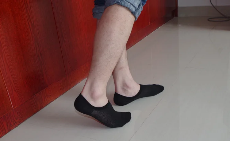 2019 Новые мужские носки из бамбукового волокна летние тонкие невидимые одноцветные носки с закрытым носком силиконовые Нескользящие носки
