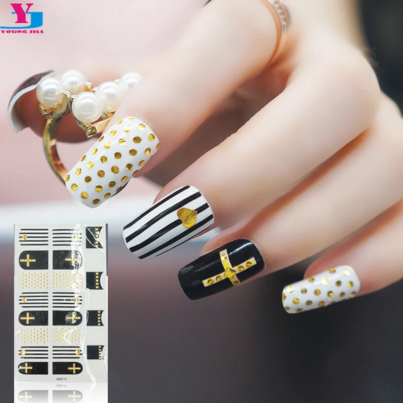 

New Gold Dot Design Nail Art Sticker Glitter 3D Nail Decal Fernch Ongles Manicura Foil Beauty Products Acessorios Para Unha Tool