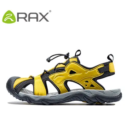 RAX/Новинка года; летние дышащие мужские уличные сандалии; походная обувь; пляжные сандалии на платформе; Мужская обувь для ходьбы; мужские сандалии; Mujer - Цвет: Huang Sandalias