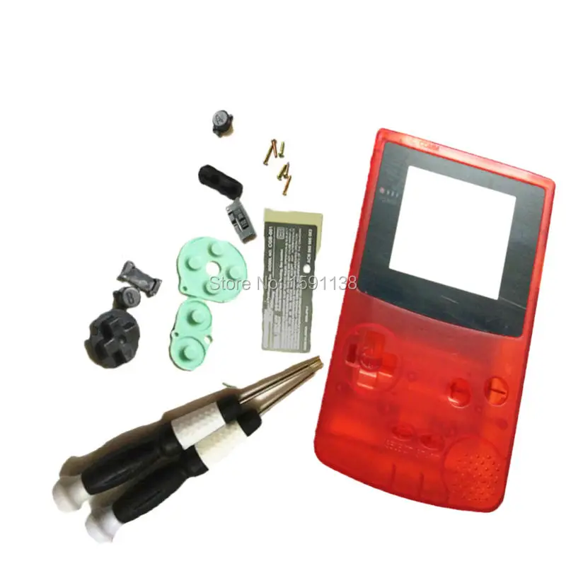 

Brand Clear Red Color Full Housing Case Cover Replacement for GameboyColor Console Cover Housing Shell Boy Color Game Parts