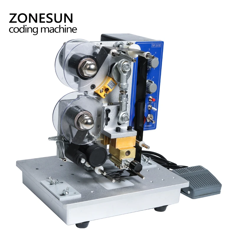 ZONESUN półautomatyczne na gorąco maszyna drukarki kodowania wstążki data charakter Hot drukarka kodów HP-241 maszyna do kodowania daty ZONESUN półautomatyczne na gorąco maszyna drukarki kodowania wstążki data charakter Hot drukarka kodów HP-241 maszyna do kodowania daty