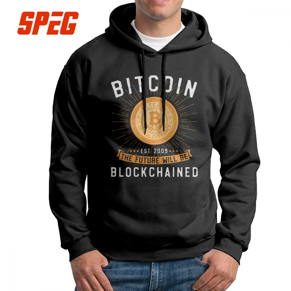 

Men's Sweatshirt Bitcoin The Future Will Be Blockchained Cotton Summer Style Vintage Hoodie Hoodie Shirt