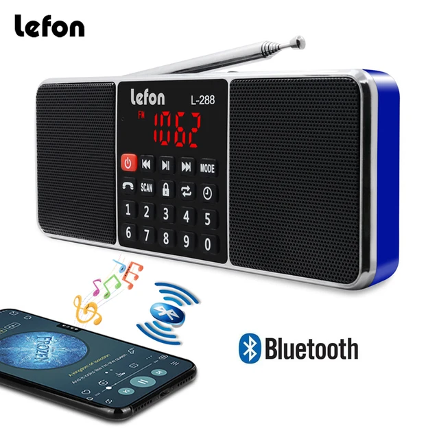 Lefon Portable AM FM Radio Stereo Receiver Bluetooth Wireless Speaker