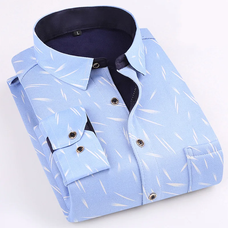 

BATMO 2019 new arrival winter high quality thicked plaid casual shirts men,men's printed warm shirts ,plus-size CS15