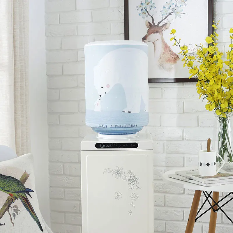 Printed Cartoon Animal Cloth Art Drinking Fountains Barrels Water Dispenser Dust Cover Household Merchandises Protector AC021