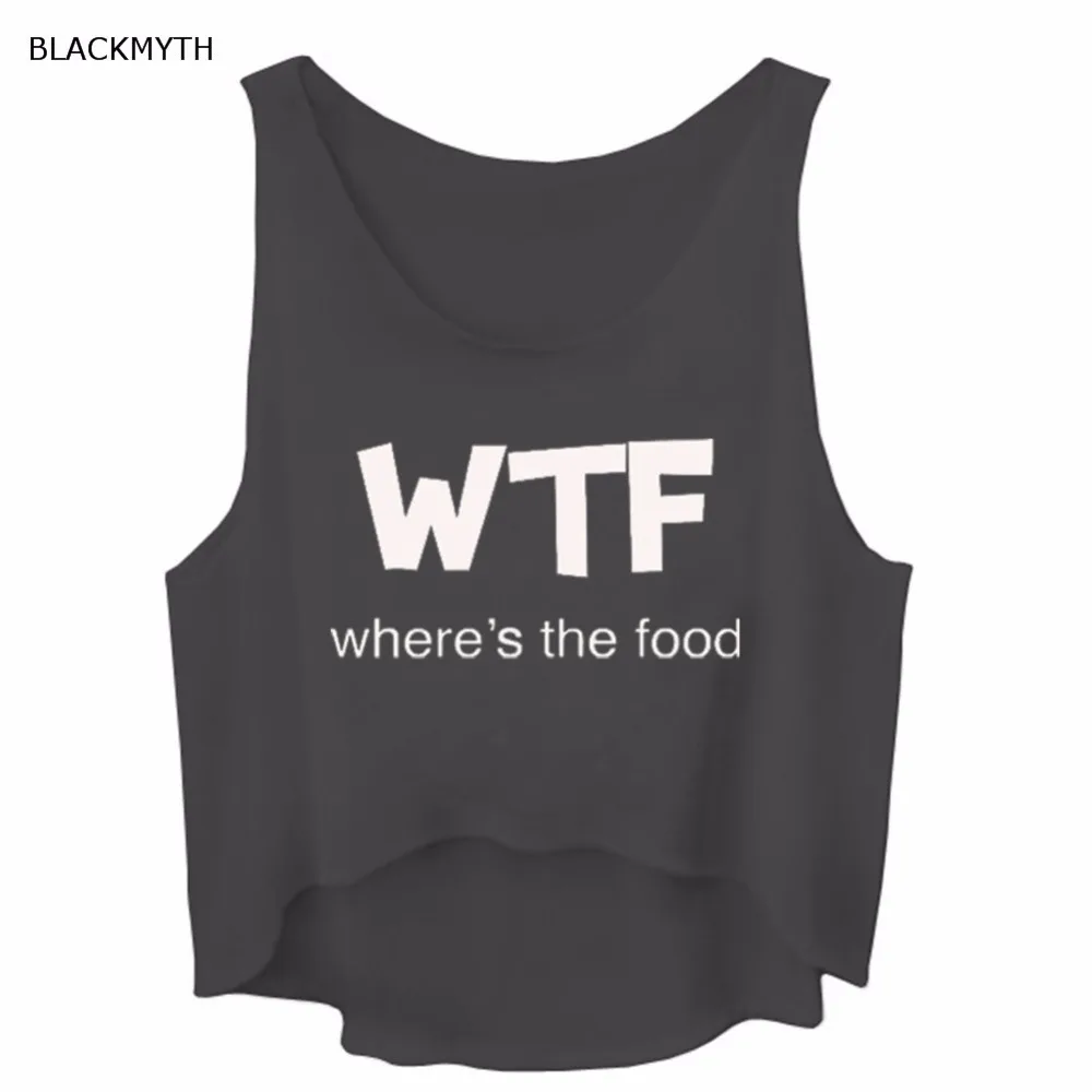 BLACKMYTH WTF where's the fat, черные, серые летние женские футболки без рукавов для фитнеса, Белые Повседневные майки