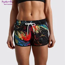 Летние женские пляжные шорты для водных видов спорта, цветные брендовые шорты для серфинга с 3D принтом, быстросохнущие женские спортивные шорты для серфинга