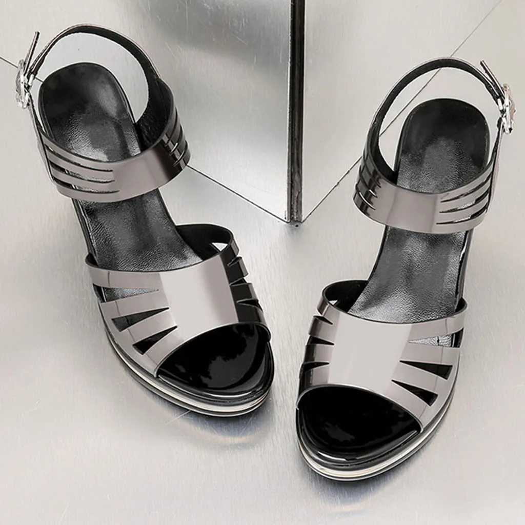SAGACE женская модная повседневная обувь для принцессы сандалии с вырезами и пряжкой Новая летняя Уличная обувь в британском стиле на квадратном каблуке 16 мая
