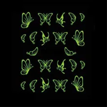 Милые светящиеся наклейки для ногтей, украшения в виде бабочки