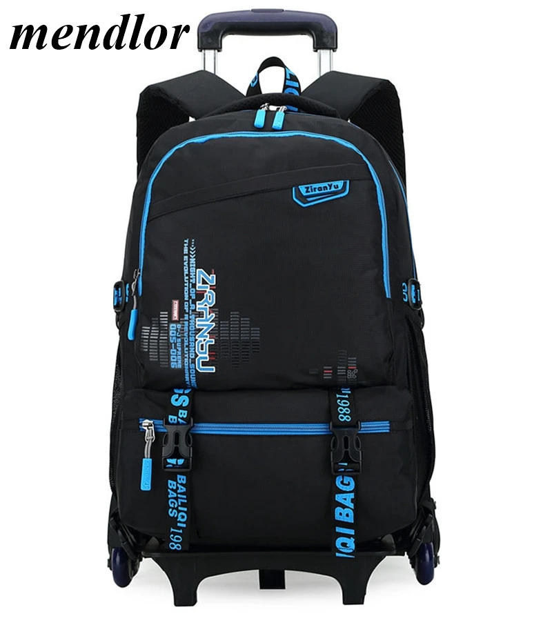 

New Two Wheels Kids Trolley School bags Boys Children Removable Backpack For Children Rolling Backpacks Wheels Girls Schoolbag