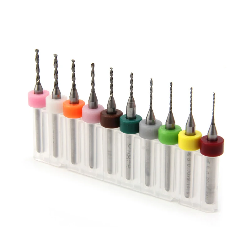 

10Pcs/Set 0.6-1.5mm PCB Print Circuit Board Carbide Mini Micro Drill Bits CNC Blue