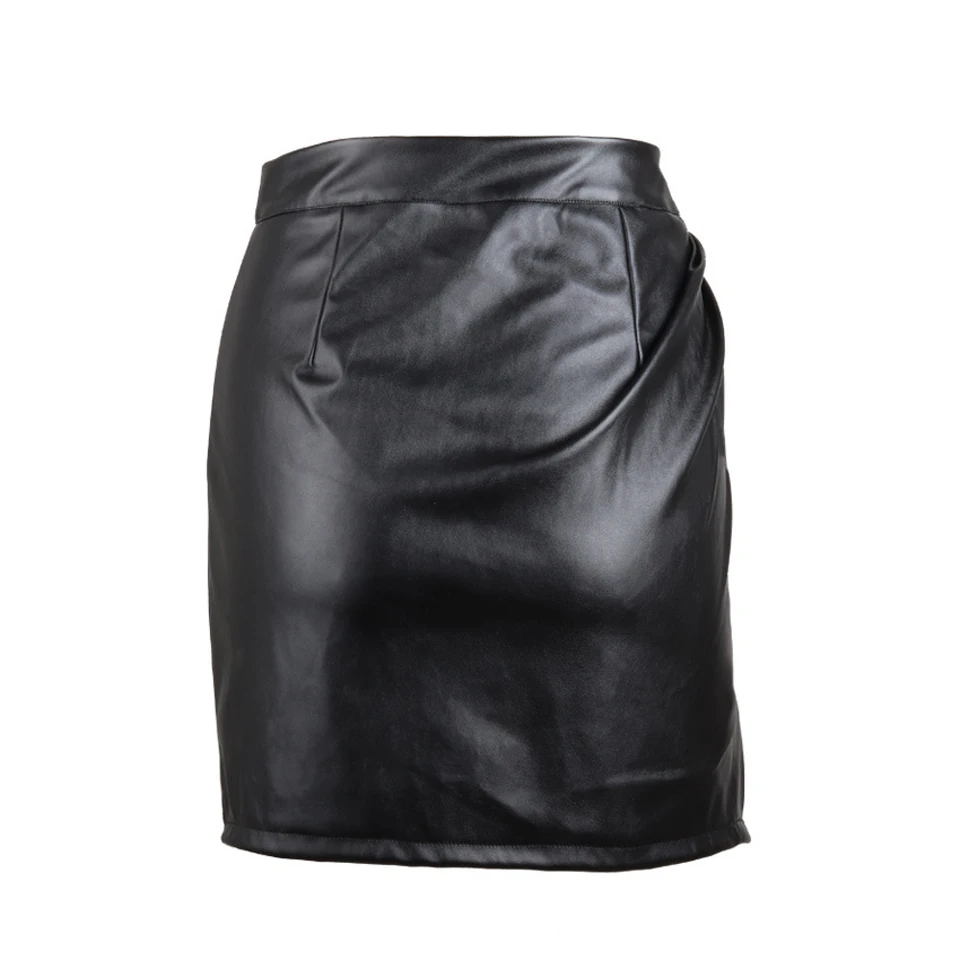 Karlofea сексуальные высокие Разделение Pu Короткая юбка для Для женщин мода ночной клуб вечерние Искусственная кожа Нижняя юбка Новинка весны