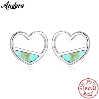 

New Arrival 100% 925 Sterling Silver Cute Hollow Love Heart Stud Earrings for Women Girls Jewelry Gift