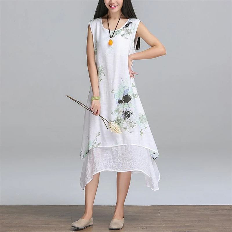Saiqigui-Chinese-Style-Summer-Dress-Sleeveless-Women-Dress-Casual-Cotton-Linen-dress-Printed-O-neck-Plus (2)