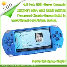 Портативная игровая консоль, экран 4,3 дюйма, mp4 плеер, MP5, игровой плеер, реальная поддержка 8 ГБ, для psp игры, камеры, видео, электронной книги