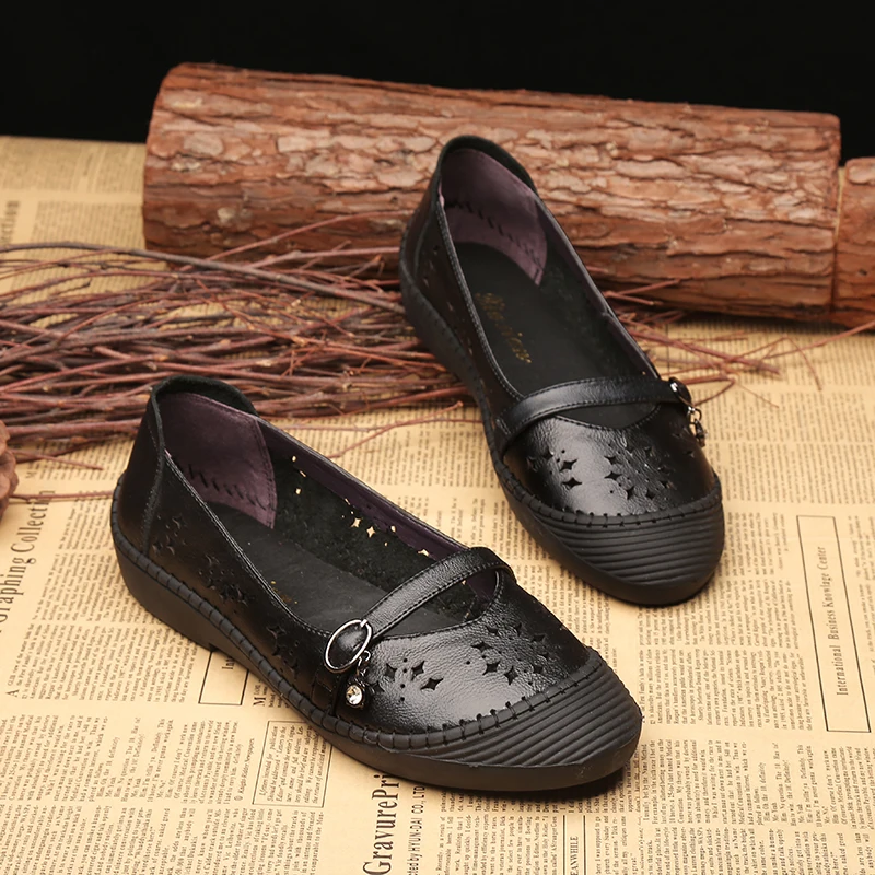 BeckyWalk/Летняя женская обувь из натуральной кожи; повседневная обувь на плоской подошве высокого качества; женские сандалии на плоской подошве с вырезами; WSH2954