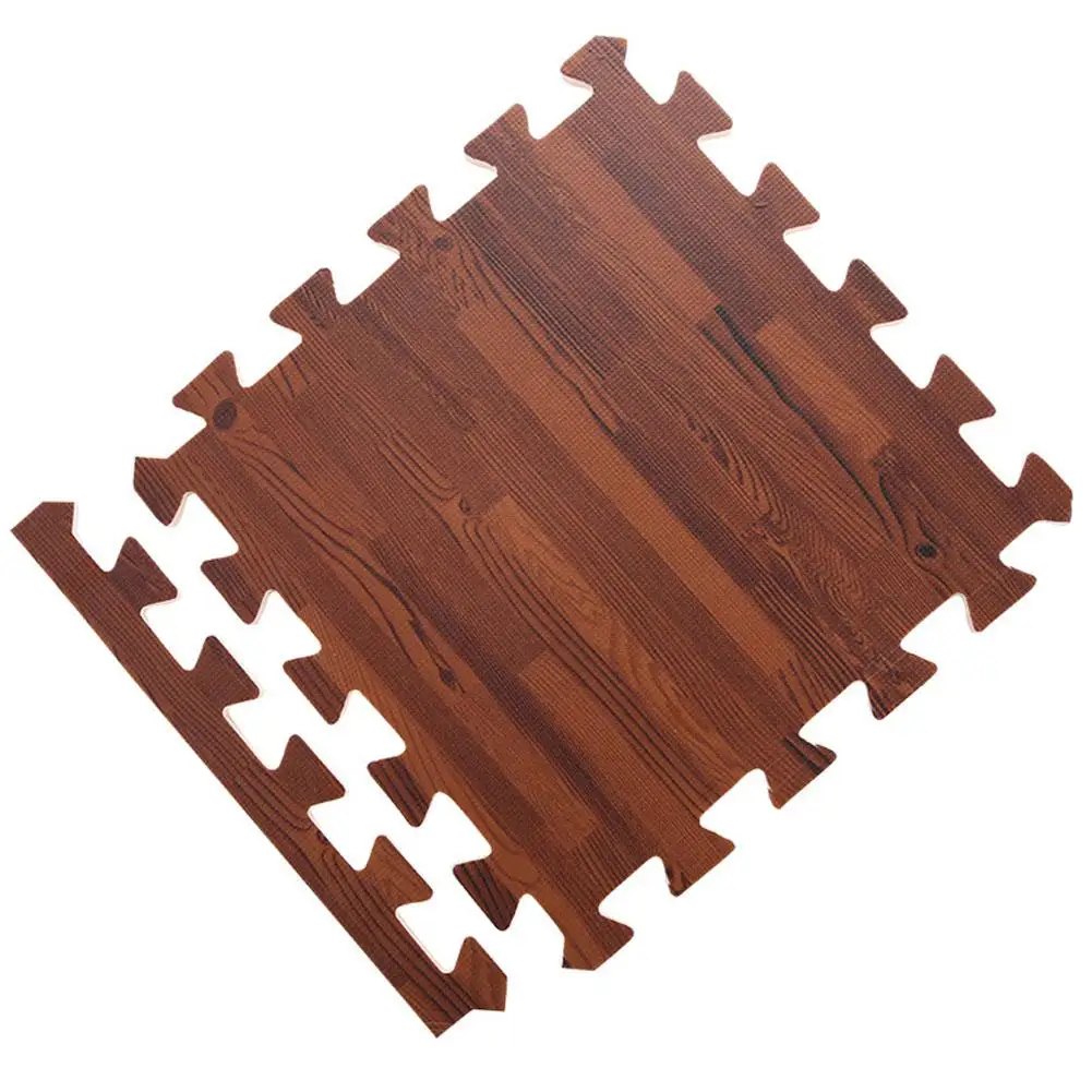 Brown 30x30x1 см детский разделительный коврик-головоломка с деревянным зерном игровой ползучий коврик для альпинизма-6 шт./компл - Цвет: Brown