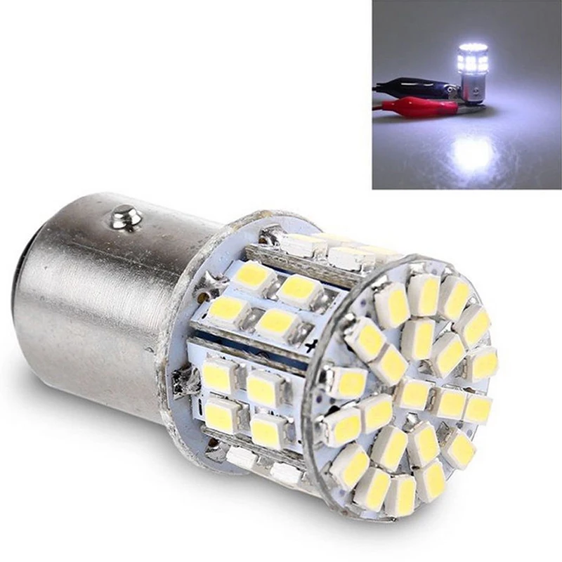 JX-LCLYL 1pc 1157 BAY15D 1206 50LED Car Tail Stop Brake Reverse Light Bulb White