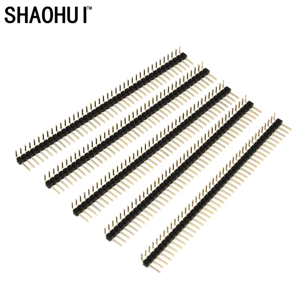 

SHAOHUI Hot Sale10pcs 40 Pin 1x40 Corner Single Row Male 2.54mm Breakable Pin Header Connector Strip Free shiiping