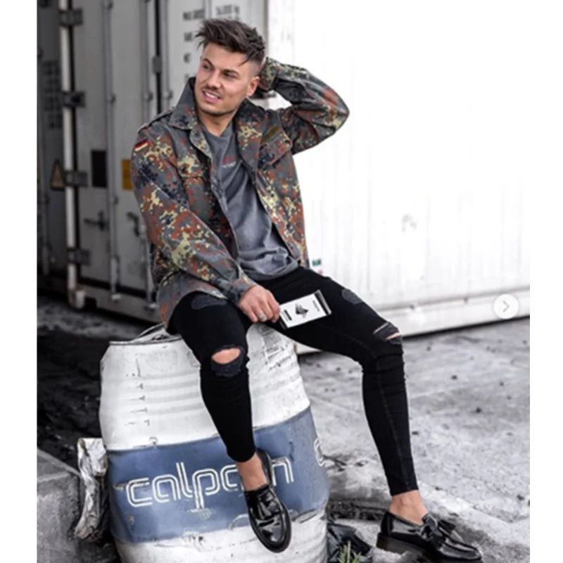 

Kot Pantolon Calca Masculina Streetwear Vaqueros Hombre Hole Men Jeans Black Biker Jeans Slim Fit Men Jean Homme Calca Masculina