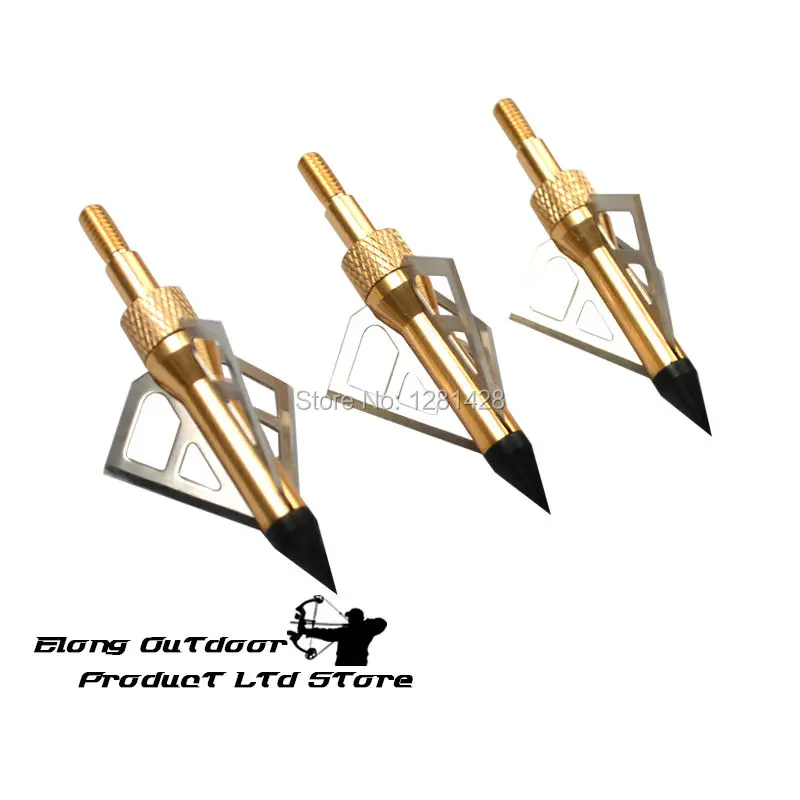 

12Pcs Gold 100 Grain Broadhead 3 Blade Screw Hunting Shooting Beast Outdoor Sport Free Shipping