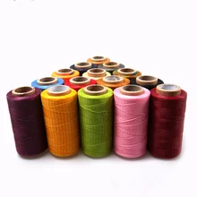 DONYAMY 150D do szycia skóry wosk wątek ręcznie szwy przewód Craft DIY skórzane narzędzia do szycia rzemiosła skórzane specjalne płaskie woskowane