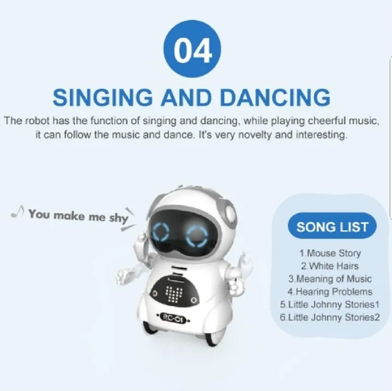 Карманный мини-робот, многофункциональный голосовой светильник, танцевальный робот, игрушка, детский подарок