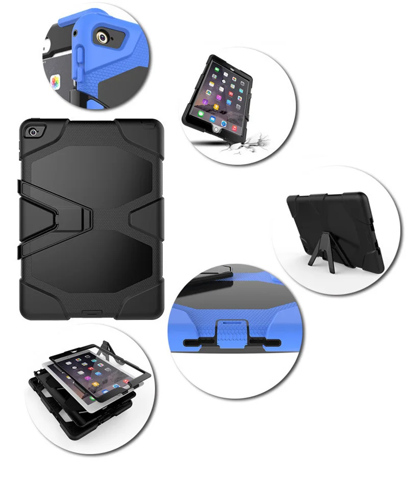 Tablet Case For iPad Mini 1 2 3 Waterproof Shock Dirt Snow Sand Proof Extreme Army Military Heavy Duty Kickstand Cover Case  (2)
