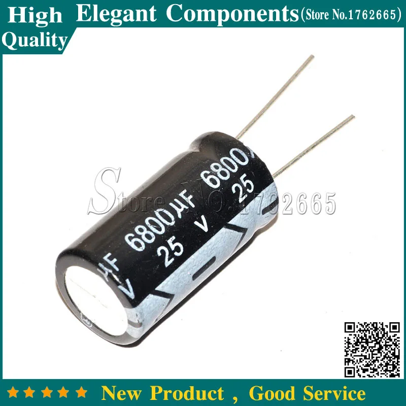 

5PCS 6800UF 25V 25V 6800UF Electrolytic Capacitor Size 16*30MM 25 V 6800 UF Aluminum electrolytic capacitor
